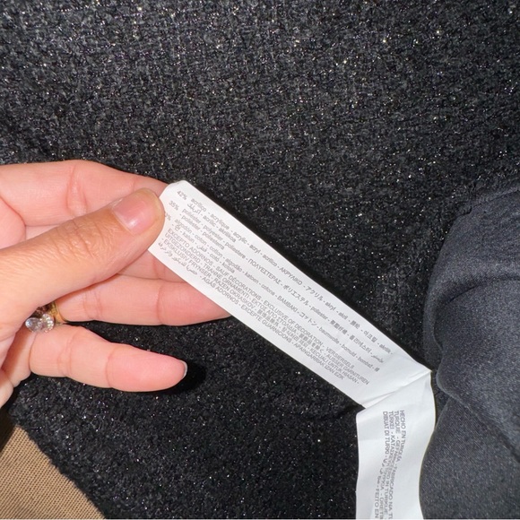 Zara NWT! Black/Gold Asymmetric Textured Shoulder Pad Mini Dress Size S - Picture 9 of 15